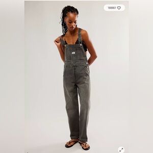 Levi's Women's vintage style charcoal Denim Overalls